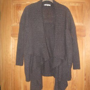Jennifer Lopez Gray with Silver Flecks Wool Cardigan